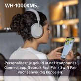Sony WH-1000XM5 Noise Cancelling draadloze hoofdtelefoon - 30 uur batterijduur - Over-ear - Geoptimaliseerd voor Alexa en Google Assistent - met ingebouwde microfoon voor telefoongesprekken – Blauw